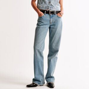 ABERCROMBIE & FITCH Low Rise Baggy Jeans Gray Size 24S